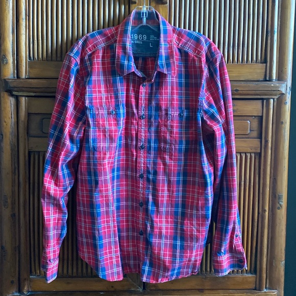 Gap Men’s Long Sleeved Plaid Shirt - Picture 2 of 13